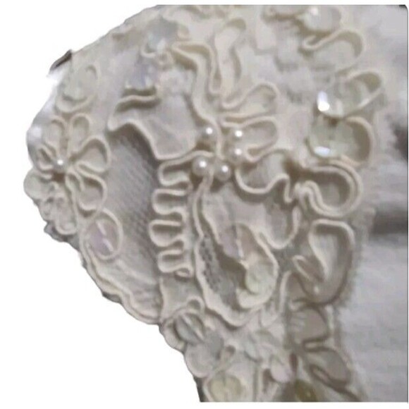 Vintage Y2K Victoria’s Secret Satin Lace Bridal Robe Ivory White Belted 2000s - Picture 7 of 13